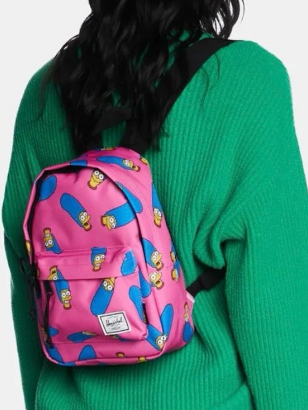 Herschel Supply Company Marge Simpson Pink Backpack with Blue Marge Pattern